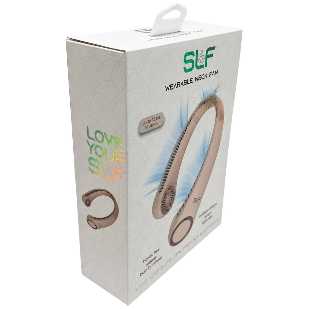 SLF Wearable Neck Fan with Built in Battery in Pink