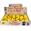 Emoticon Adult Rain Poncho in a Ball Countertop Display