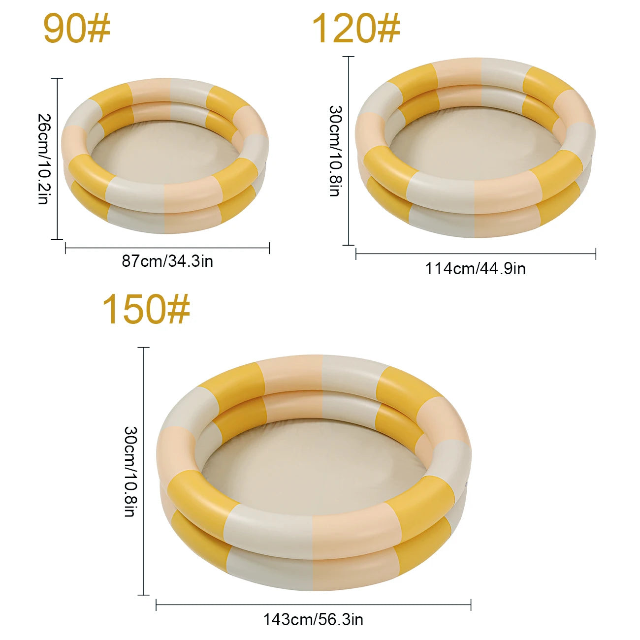 1pc Inflatable Ball Pit, 2-Ring Round Water Play Pool with Color Block Design for Indoor Bathroom Outdoor Lawn