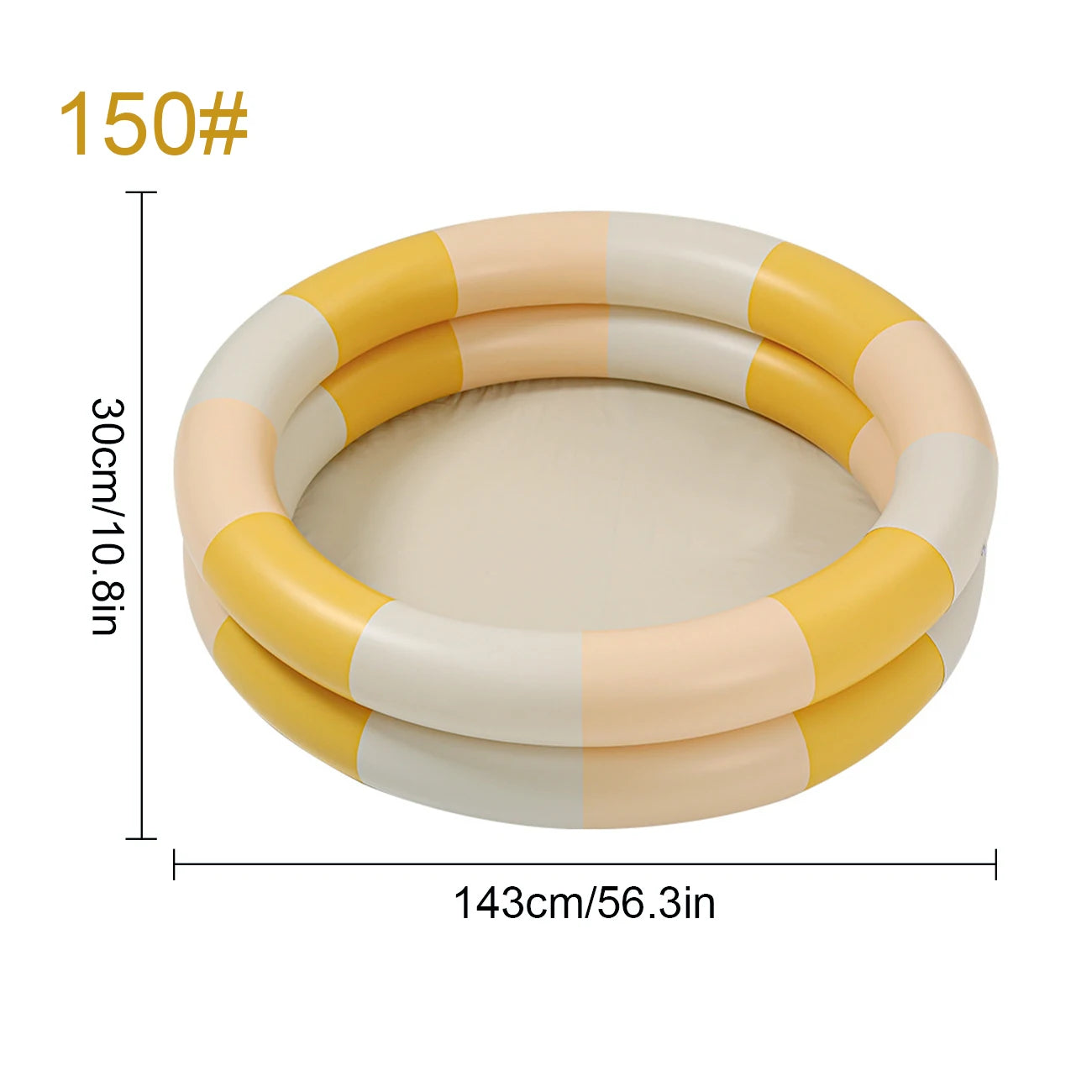 1pc Inflatable Ball Pit, 2-Ring Round Water Play Pool with Color Block Design for Indoor Bathroom Outdoor Lawn