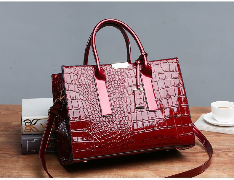 New Foreign Trade Women's Bag Trendy Crocodile Pattern Portable European and American Shoulder Crossbody Tote Bag Cross-Border Dropshipping Global