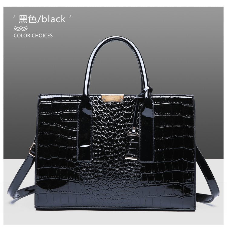 New Foreign Trade Women's Bag Trendy Crocodile Pattern Portable European and American Shoulder Crossbody Tote Bag Cross-Border Dropshipping Global