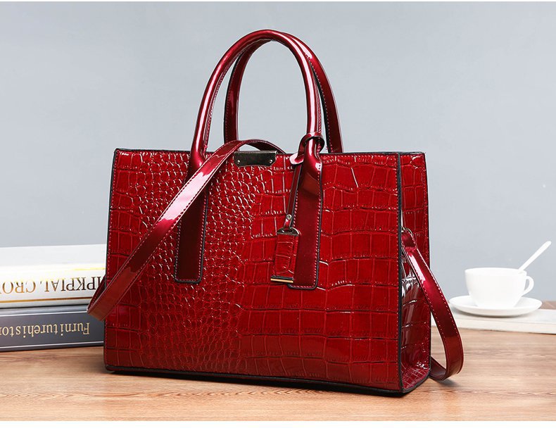 New Foreign Trade Women's Bag Trendy Crocodile Pattern Portable European and American Shoulder Crossbody Tote Bag Cross-Border Dropshipping Global