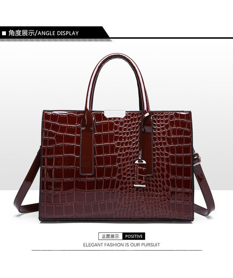 New Foreign Trade Women's Bag Trendy Crocodile Pattern Portable European and American Shoulder Crossbody Tote Bag Cross-Border Dropshipping Global