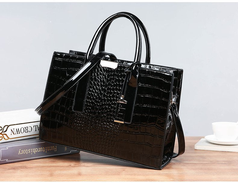New Foreign Trade Women's Bag Trendy Crocodile Pattern Portable European and American Shoulder Crossbody Tote Bag Cross-Border Dropshipping Global