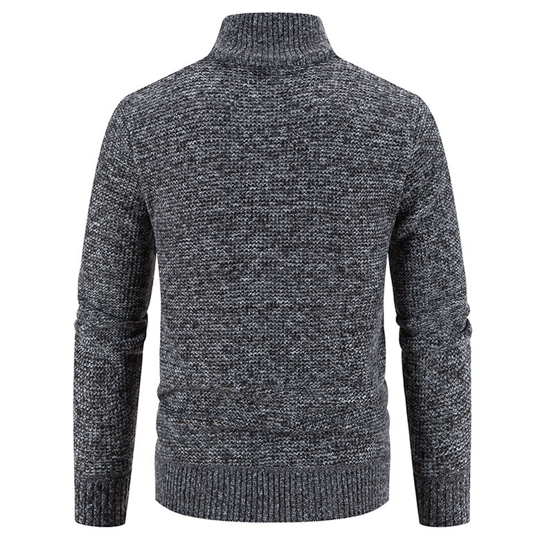 Foreign trade cross-border 2024 winter new spell cardigan sweater men's coat sweater European and American style sweater stand collar