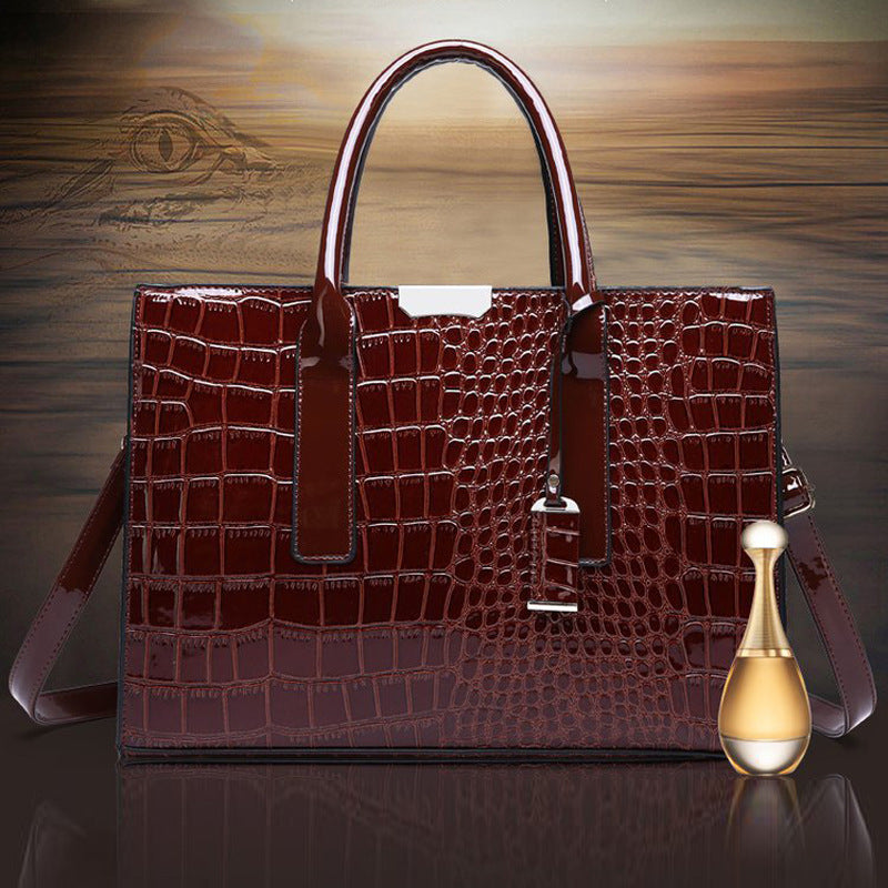 New Foreign Trade Women's Bag Trendy Crocodile Pattern Portable European and American Shoulder Crossbody Tote Bag Cross-Border Dropshipping Global