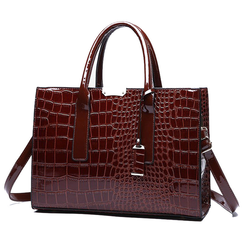 New Foreign Trade Women's Bag Trendy Crocodile Pattern Portable European and American Shoulder Crossbody Tote Bag Cross-Border Dropshipping Global