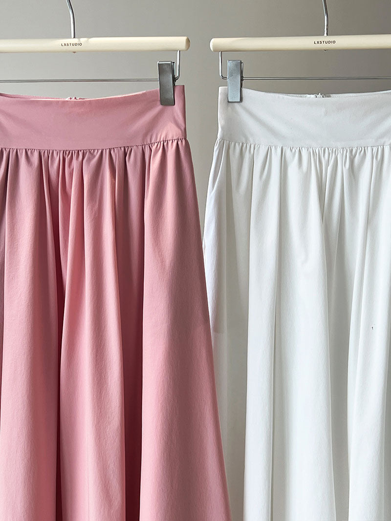 Luxi 2026 Spring New French Style High-End Pink A-Line Pleated Skirt 73212