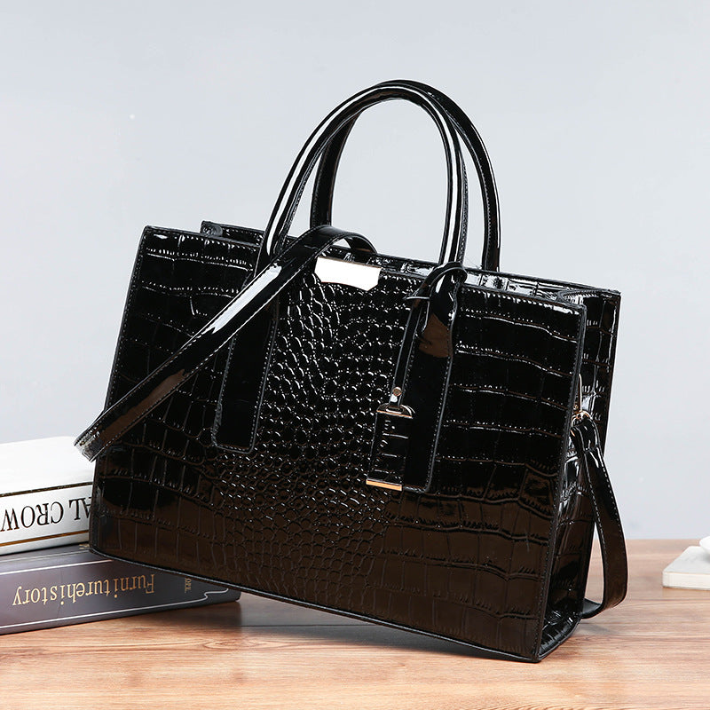New Foreign Trade Women's Bag Trendy Crocodile Pattern Portable European and American Shoulder Crossbody Tote Bag Cross-Border Dropshipping Global