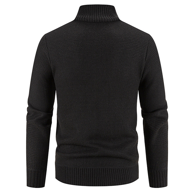 Foreign trade cross-border 2024 winter new spell cardigan sweater men's coat sweater European and American style sweater stand collar