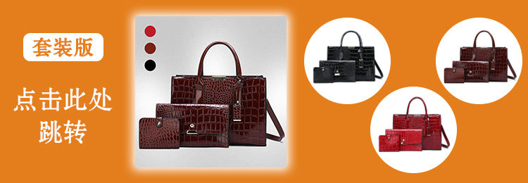 New Foreign Trade Women's Bag Trendy Crocodile Pattern Portable European and American Shoulder Crossbody Tote Bag Cross-Border Dropshipping Global