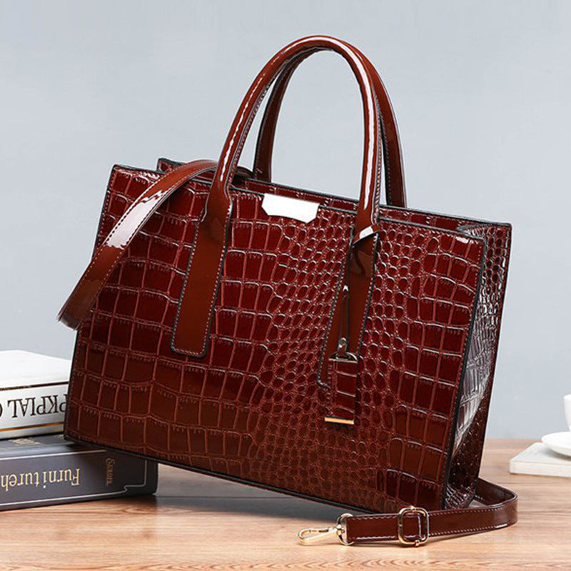 New Foreign Trade Women's Bag Trendy Crocodile Pattern Portable European and American Shoulder Crossbody Tote Bag Cross-Border Dropshipping Global