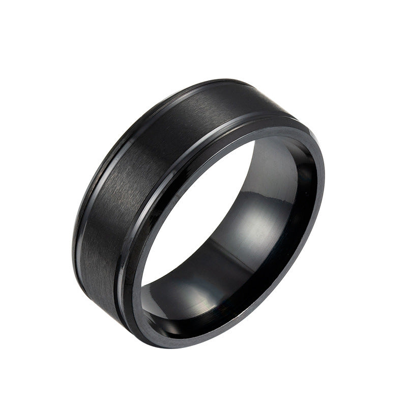 26 Cross-Border Popular Brushed Matte Wedding Rings for Men, 6/8mm Wide, Hot-Selling on Wish and Amazon Independent Sites