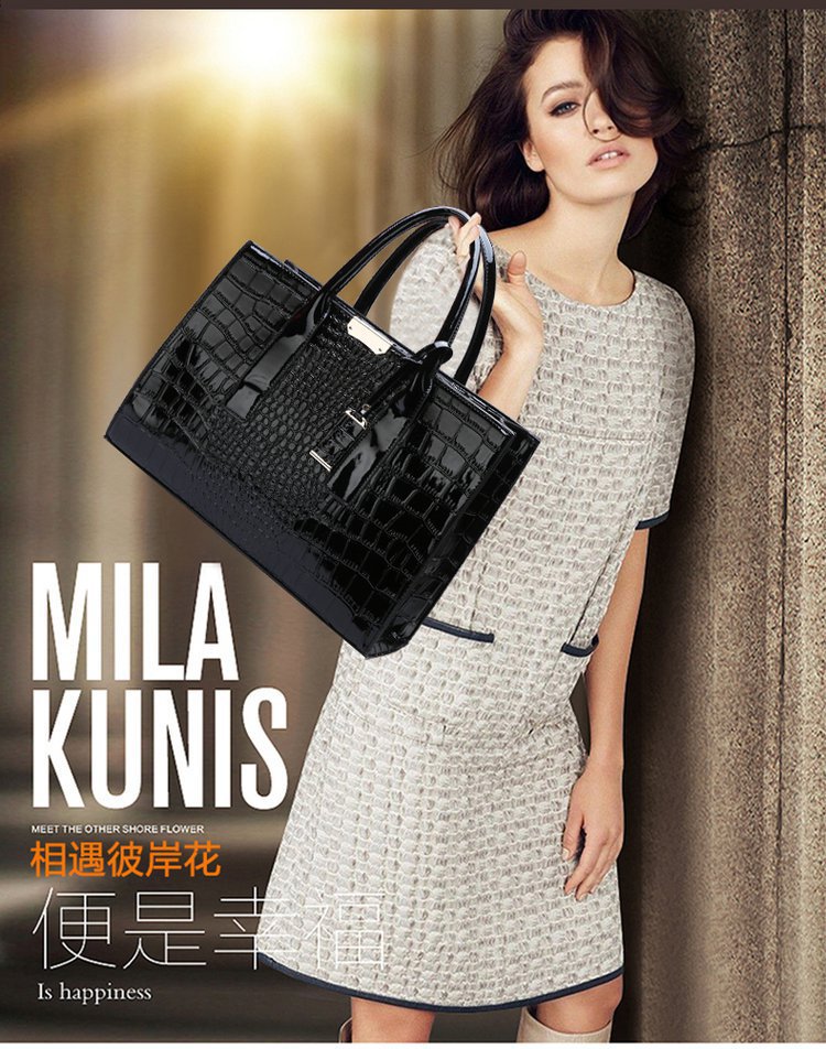 New Foreign Trade Women's Bag Trendy Crocodile Pattern Portable European and American Shoulder Crossbody Tote Bag Cross-Border Dropshipping Global