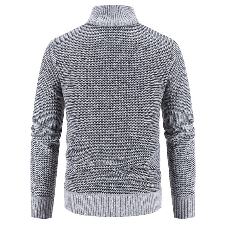 Foreign trade cross-border 2024 winter new spell cardigan sweater men's coat sweater European and American style sweater stand collar