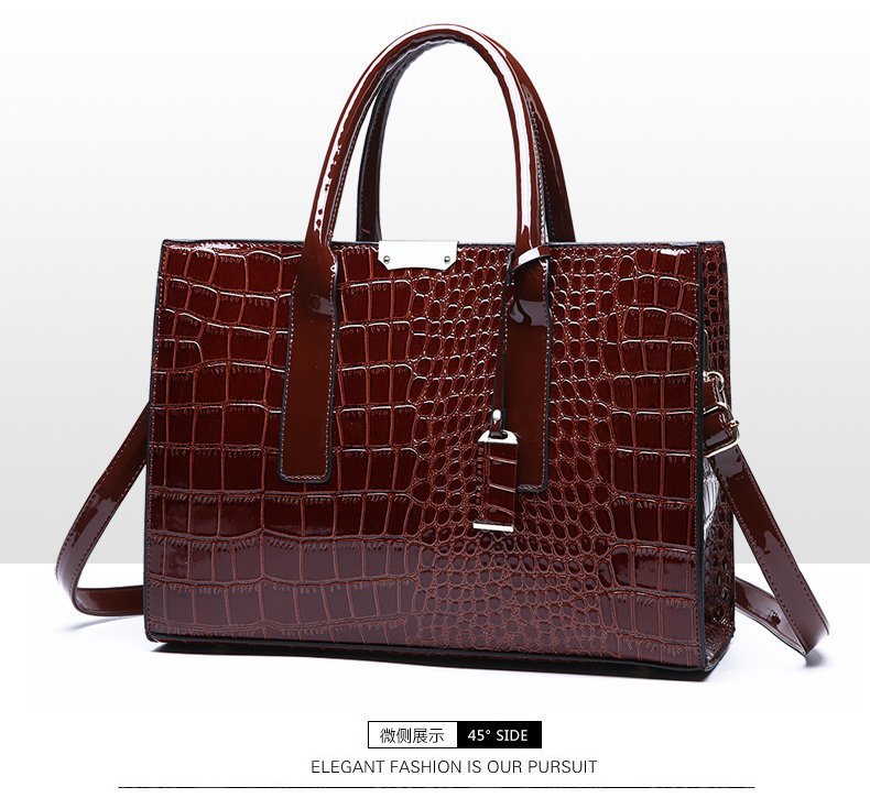 New Foreign Trade Women's Bag Trendy Crocodile Pattern Portable European and American Shoulder Crossbody Tote Bag Cross-Border Dropshipping Global