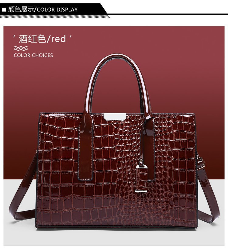 New Foreign Trade Women's Bag Trendy Crocodile Pattern Portable European and American Shoulder Crossbody Tote Bag Cross-Border Dropshipping Global