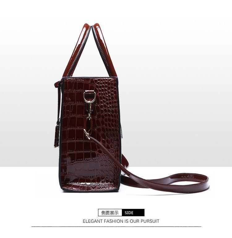 New Foreign Trade Women's Bag Trendy Crocodile Pattern Portable European and American Shoulder Crossbody Tote Bag Cross-Border Dropshipping Global