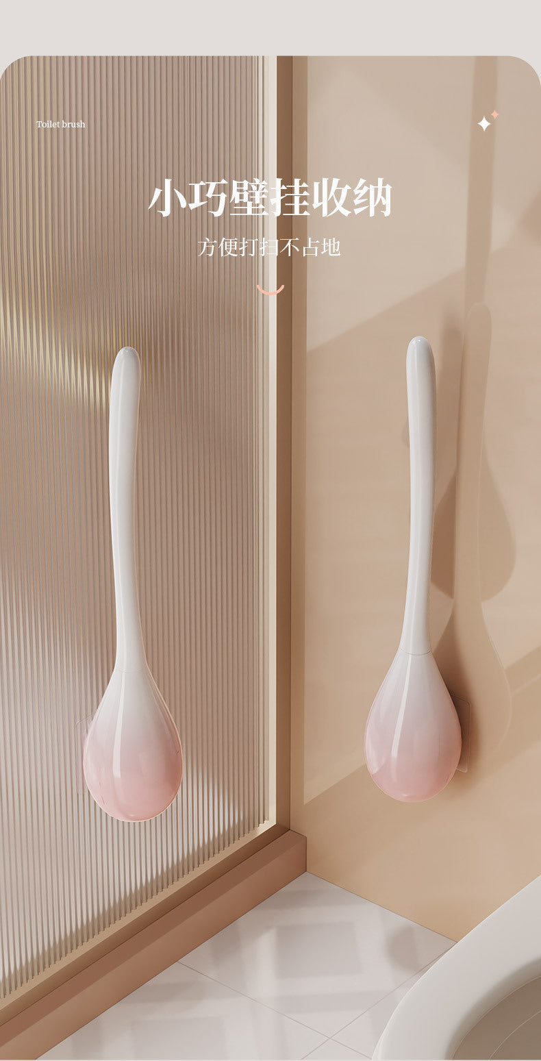Toilet Brush No Dead Angle Household Non-Punch Toilet Silicone Brush Toilet Wall Hanging Long Handle Toilet Cleaning Artifact