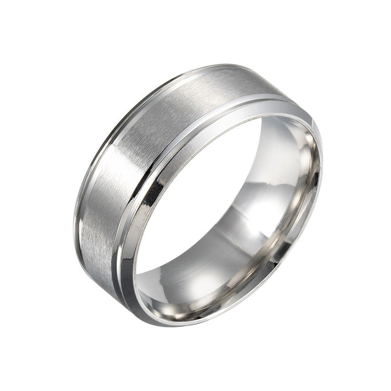 26 Cross-Border Popular Brushed Matte Wedding Rings for Men, 6/8mm Wide, Hot-Selling on Wish and Amazon Independent Sites