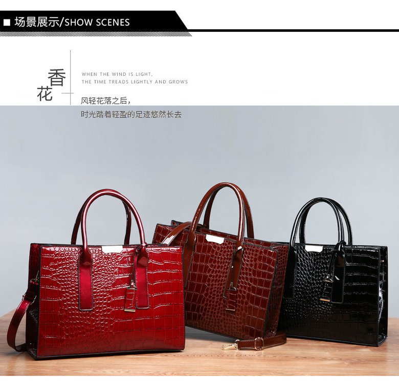 New Foreign Trade Women's Bag Trendy Crocodile Pattern Portable European and American Shoulder Crossbody Tote Bag Cross-Border Dropshipping Global