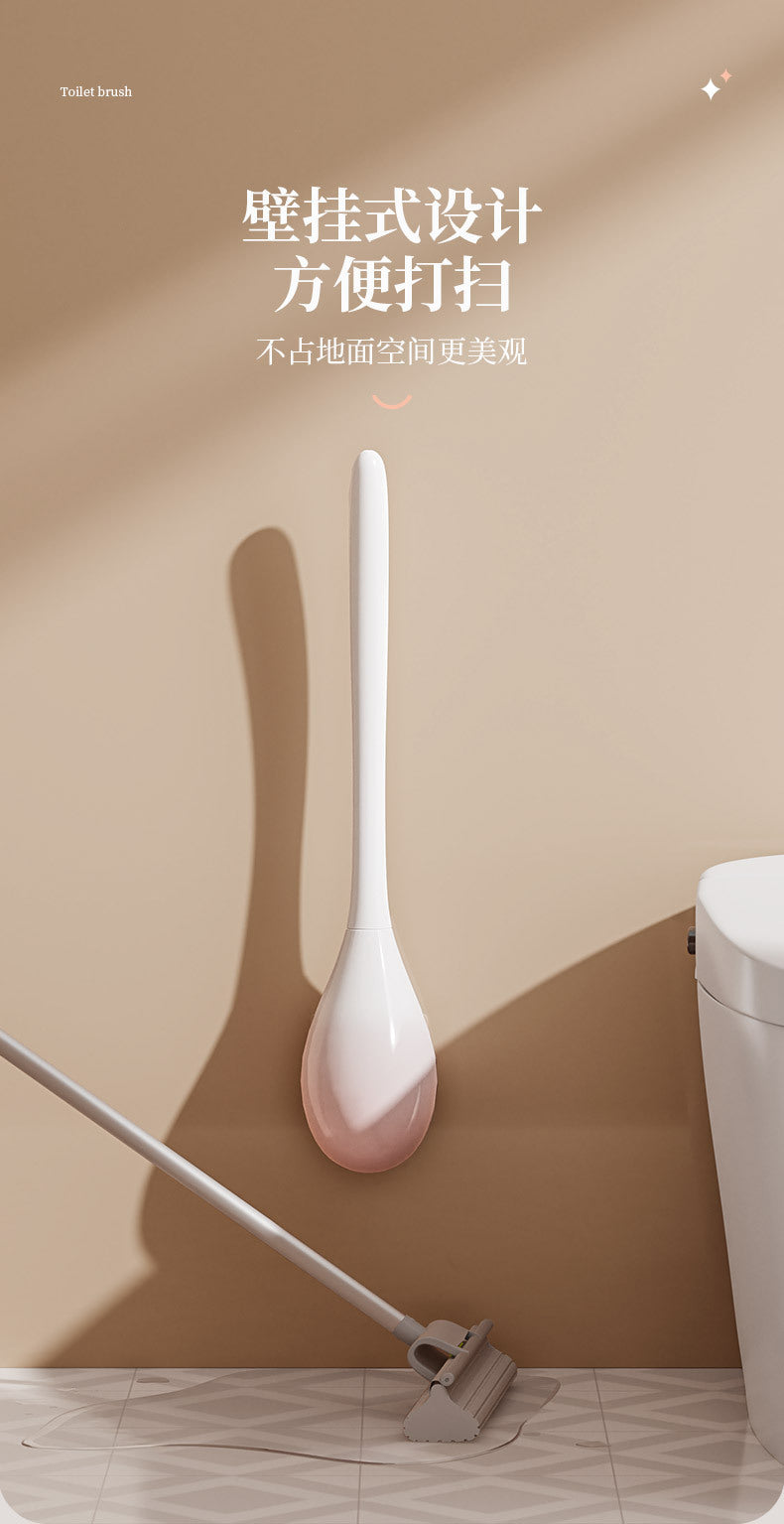 Toilet Brush No Dead Angle Household Non-Punch Toilet Silicone Brush Toilet Wall Hanging Long Handle Toilet Cleaning Artifact