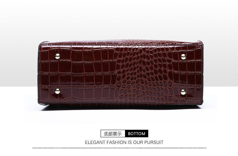 New Foreign Trade Women's Bag Trendy Crocodile Pattern Portable European and American Shoulder Crossbody Tote Bag Cross-Border Dropshipping Global