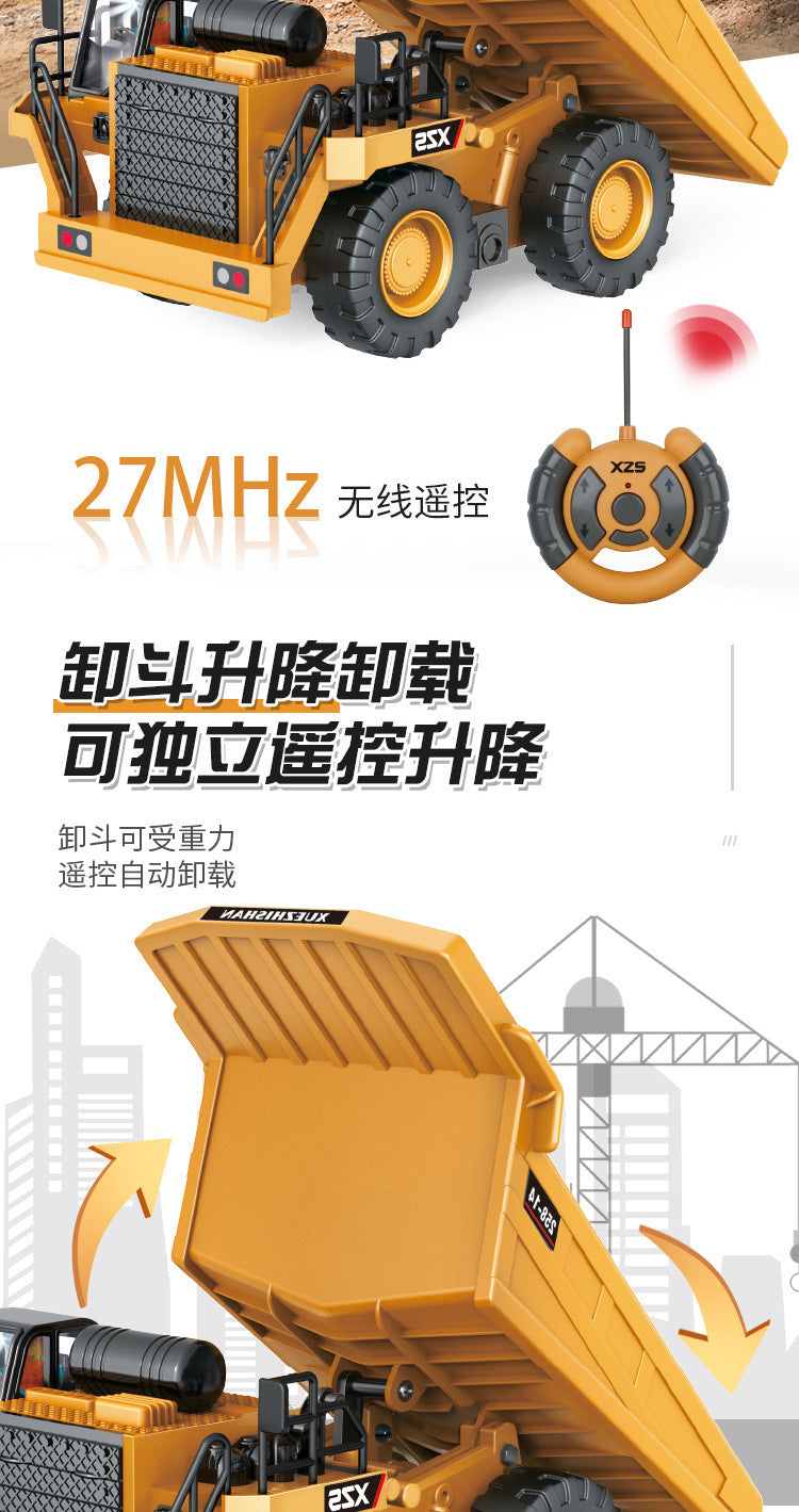 Cross-border 11-way children's electric toy lighting and sound effects engineering vehicle 1:20 crawler alloy remote control excavator model