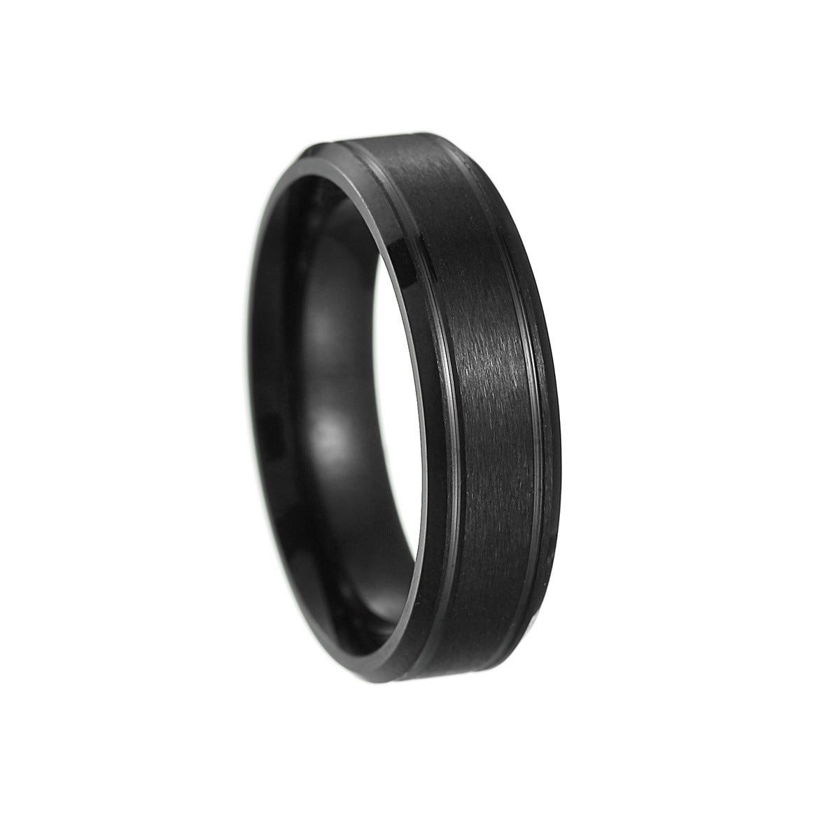 26 Cross-Border Popular Brushed Matte Wedding Rings for Men, 6/8mm Wide, Hot-Selling on Wish and Amazon Independent Sites
