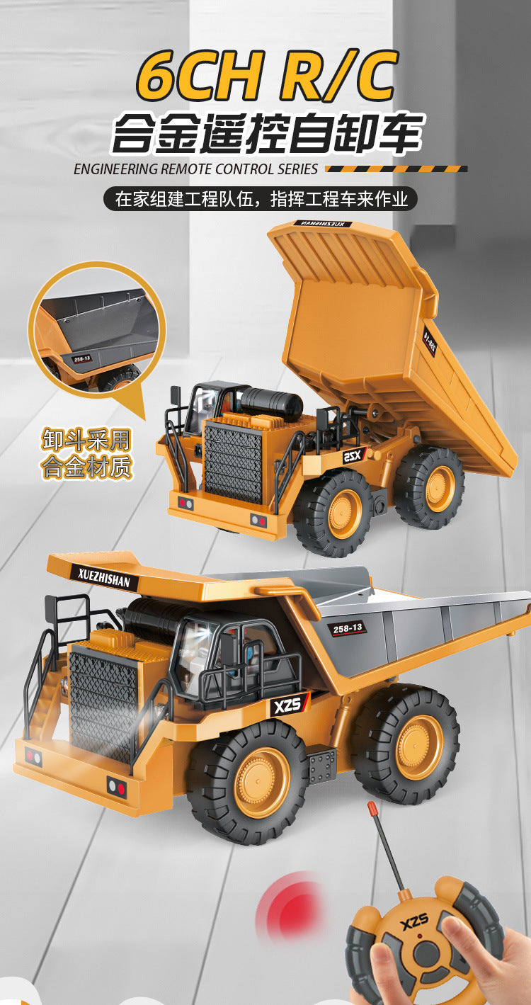 Cross-border 11-way children's electric toy lighting and sound effects engineering vehicle 1:20 crawler alloy remote control excavator model