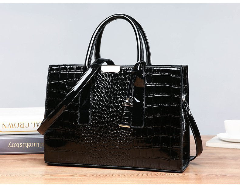 New Foreign Trade Women's Bag Trendy Crocodile Pattern Portable European and American Shoulder Crossbody Tote Bag Cross-Border Dropshipping Global
