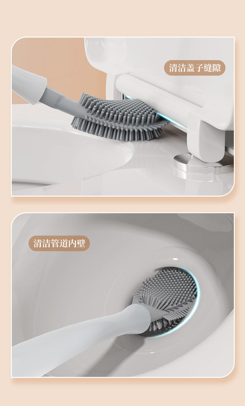 Toilet Brush No Dead Angle Household Non-Punch Toilet Silicone Brush Toilet Wall Hanging Long Handle Toilet Cleaning Artifact