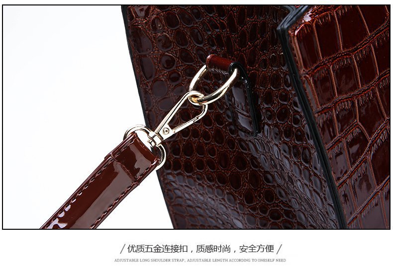 New Foreign Trade Women's Bag Trendy Crocodile Pattern Portable European and American Shoulder Crossbody Tote Bag Cross-Border Dropshipping Global