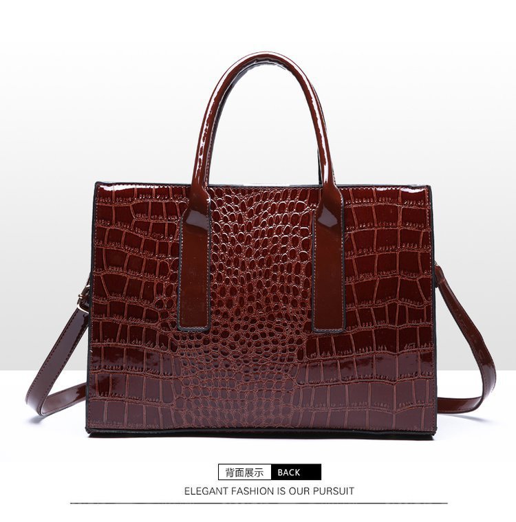 New Foreign Trade Women's Bag Trendy Crocodile Pattern Portable European and American Shoulder Crossbody Tote Bag Cross-Border Dropshipping Global