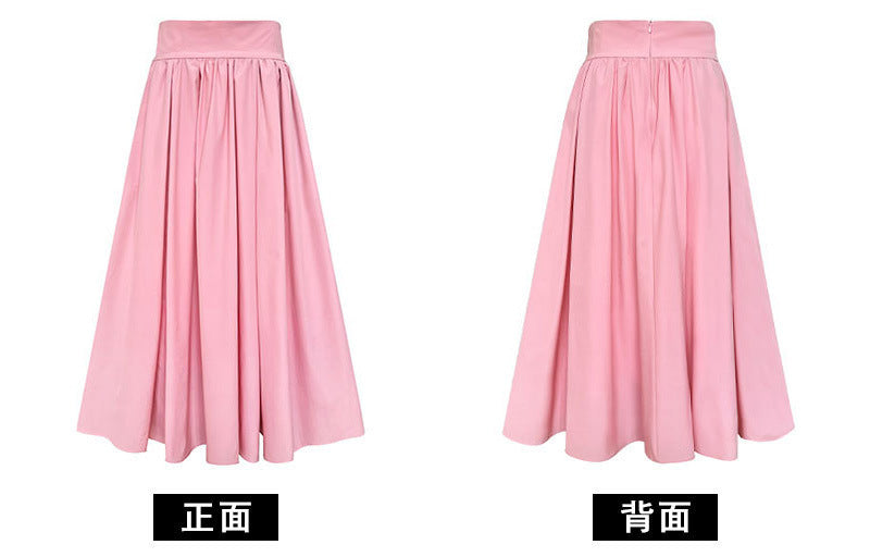 Luxi 2026 Spring New French Style High-End Pink A-Line Pleated Skirt 73212