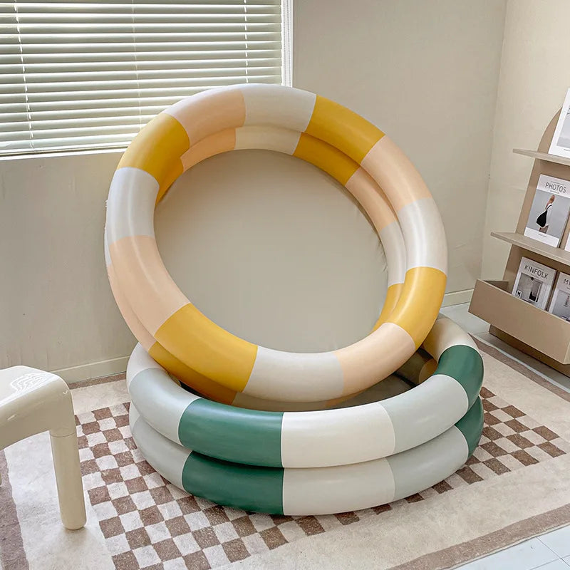 Wanmei Inflatable Swimming Pool Thickened Pvc Ins Danish Vintage Bear Print Ball Pit Home Indoor Outdoor Backyard Water Play