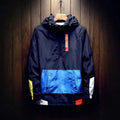 Spring Autumn Men Anorak Jackets Fashion Man Half Zip Streetwear Hip Hop Hooded Coats Men Loose Windbreaker Waterproof Jackets