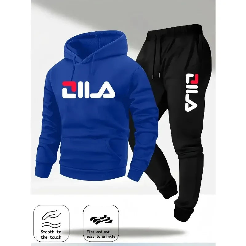 Spring and Autumn men's casual suit hooded sweatshirt and sweatpants 2-in-1 comfortable suit suitable for both men and women