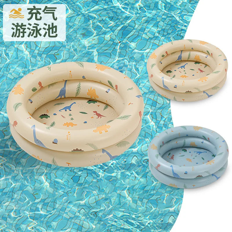 Wanmei Inflatable Swimming Pool Thickened Pvc Ins Danish Vintage Bear Print Ball Pit Home Indoor Outdoor Backyard Water Play