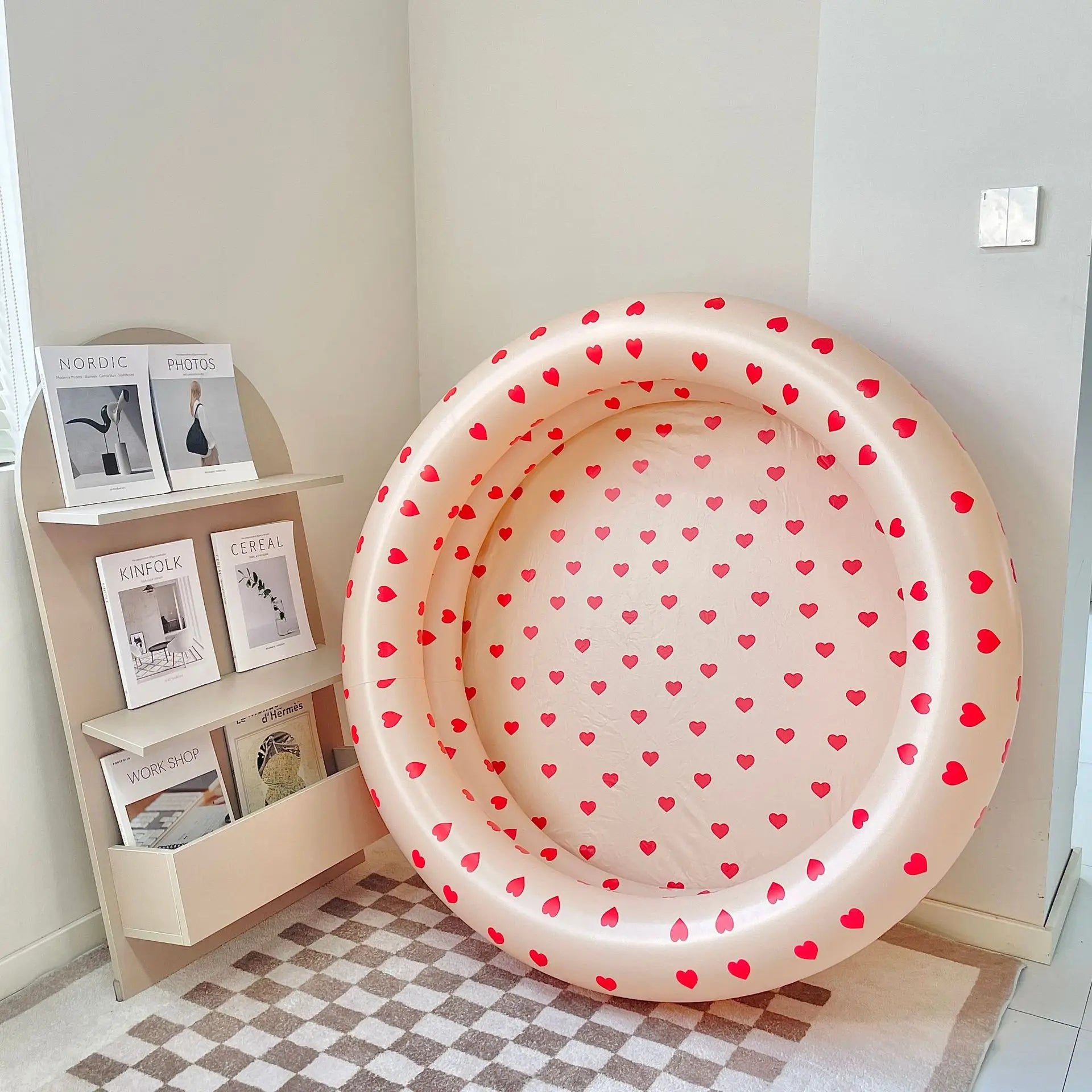 Wanmei Inflatable Swimming Pool Thickened Pvc Ins Danish Vintage Bear Print Ball Pit Home Indoor Outdoor Backyard Water Play