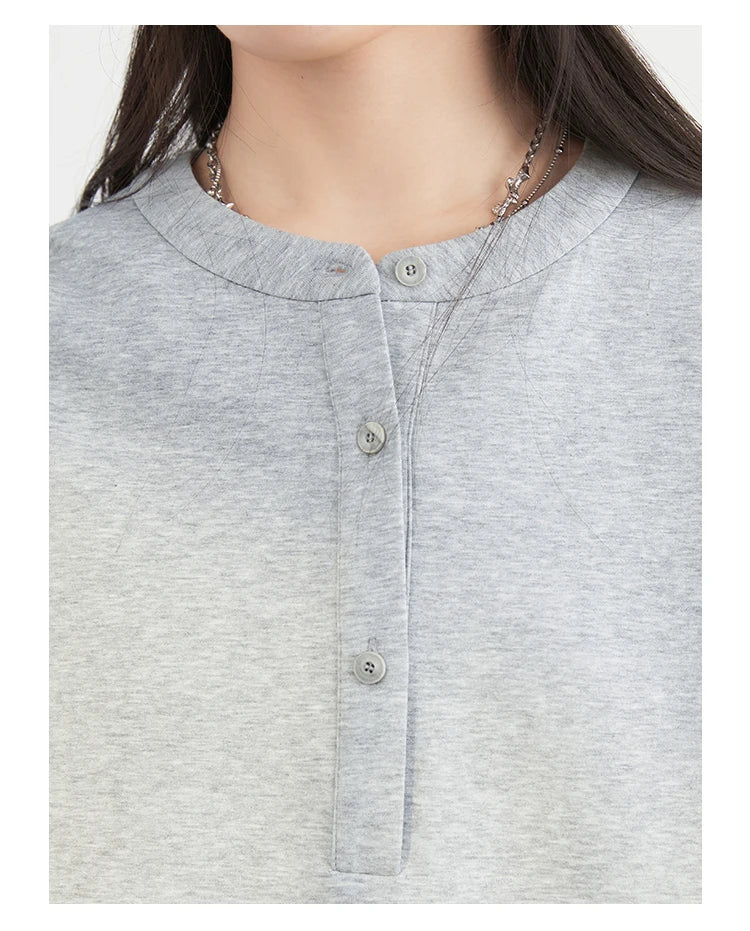 CHIC VEN Women Sweatshirts Loose Casual Solid Color Round Neck Long Sleeve Hoodies Coat Split Skirt Set Spring Summer 2025