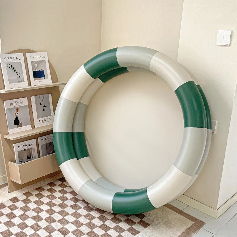 Wanmei Inflatable Swimming Pool Thickened Pvc Ins Danish Vintage Bear Print Ball Pit Home Indoor Outdoor Backyard Water Play