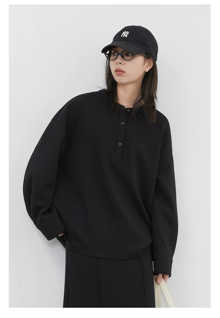 CHIC VEN Women Sweatshirts Loose Casual Solid Color Round Neck Long Sleeve Hoodies Coat Split Skirt Set Spring Summer 2025
