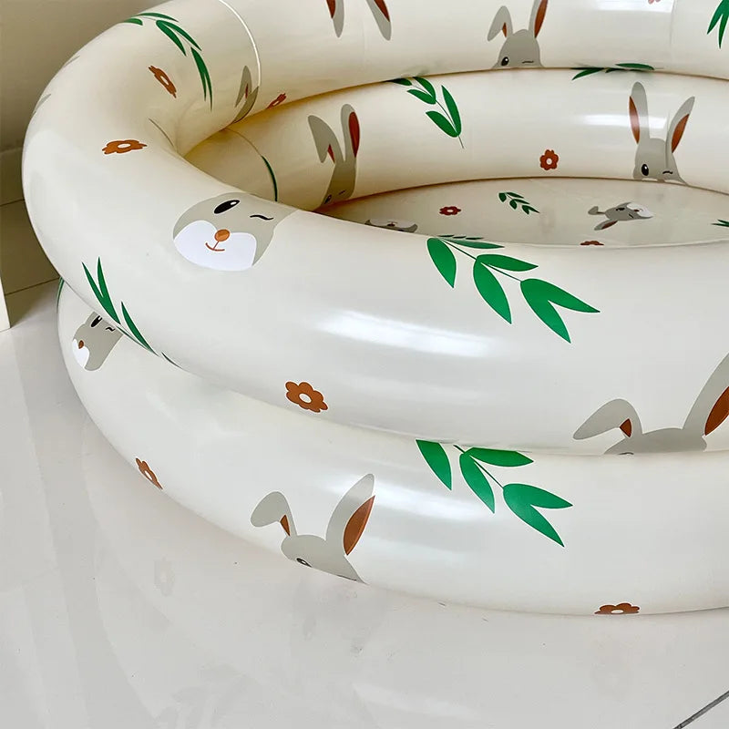 Wanmei Inflatable Swimming Pool Thickened Pvc Ins Danish Vintage Bear Print Ball Pit Home Indoor Outdoor Backyard Water Play
