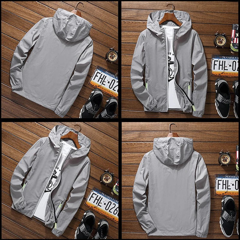 Ripper Spitfire Zombie Wheels Bomber Men Jacket Plus Size Thin Windbreaker Skin Ultra Light Slim Fit Pilot Hooded Coat Cycling