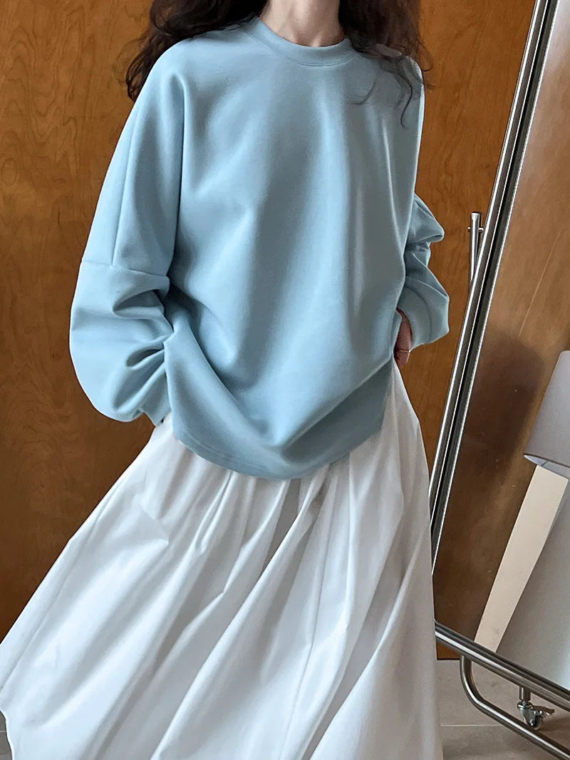 2025 Fall New French High-End Pink Midi Skirt with Large A-Line Pleats Solid Skirt