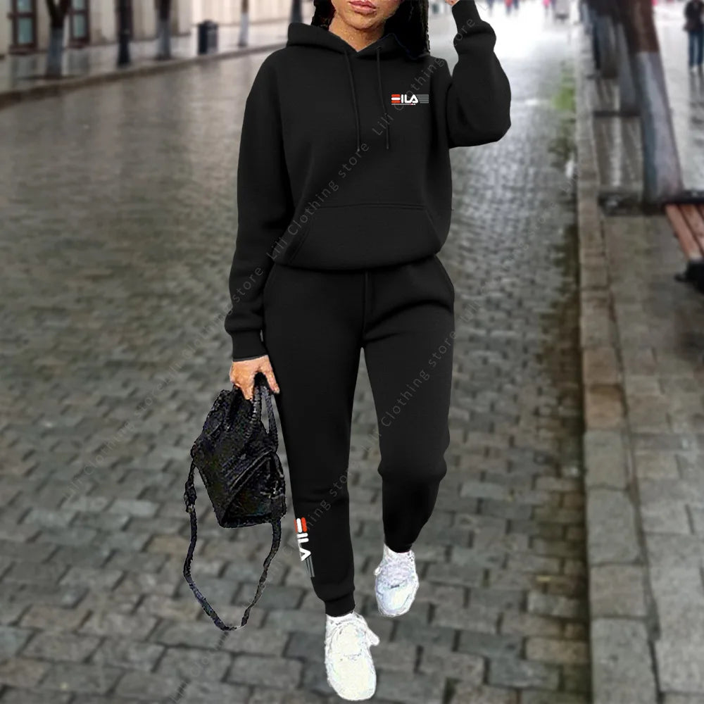 Ladies Tracksuit Two Piece Set Hoodies Pants Luxury Designer Fashion Streetwear Trend Sportswear Jogging Suit Women's Pants Sets