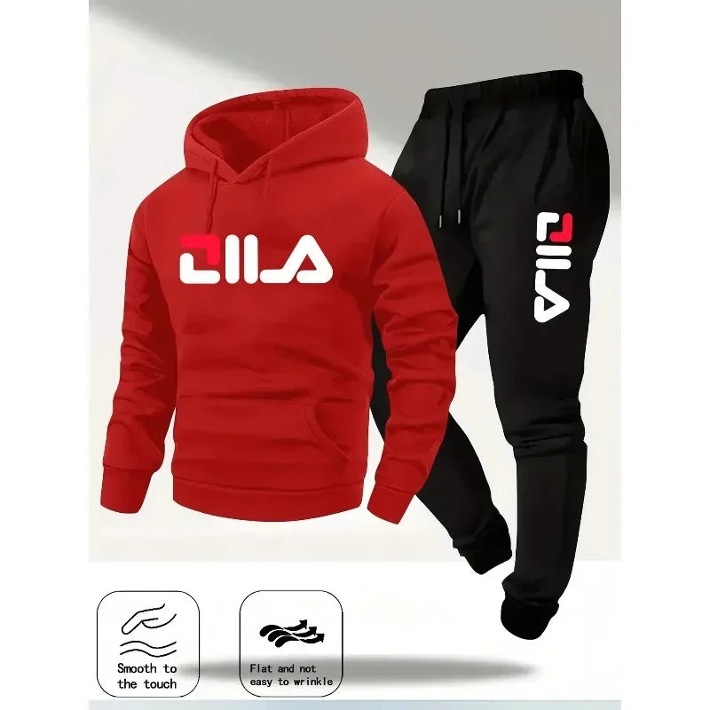 Spring and Autumn men's casual suit hooded sweatshirt and sweatpants 2-in-1 comfortable suit suitable for both men and women