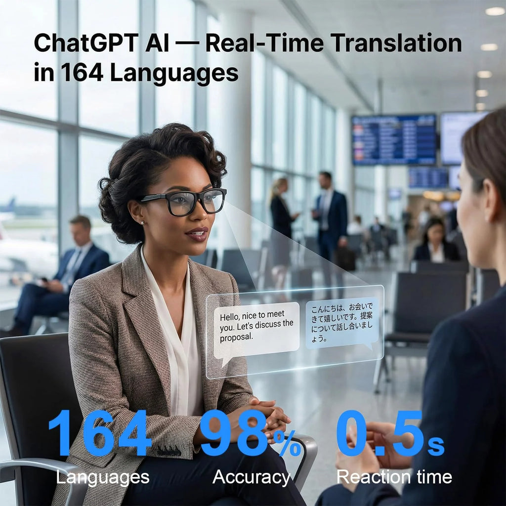 2026New Business Travel Touch Electrochromic Smart Audio Glasses With AI Translation Call Music Dual-Mic Touch-color Glasses Me